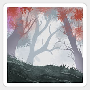 winter landscape with trees Sticker